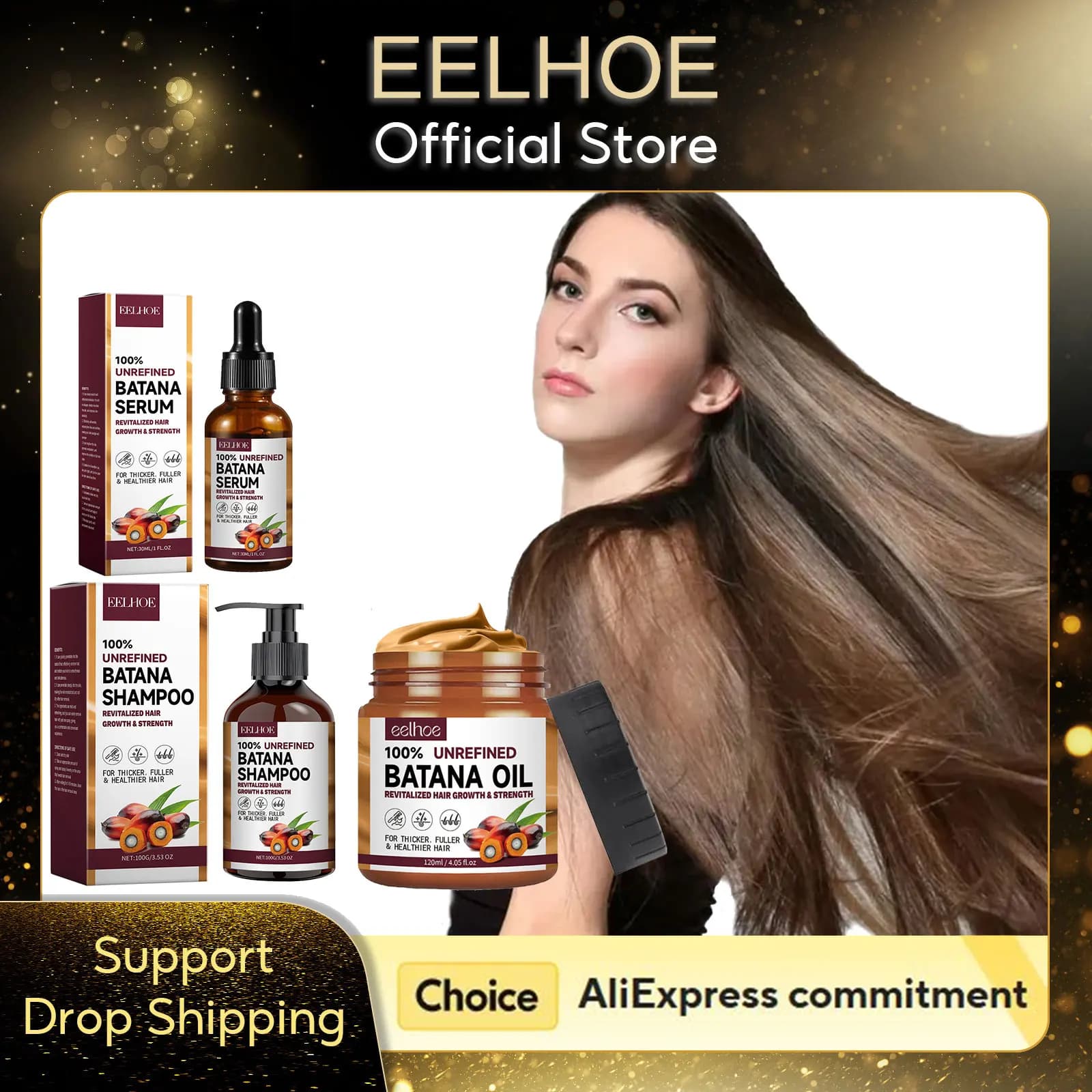 EELHOE Shampoo and balm for thick hair growth and smooth moisturizing deep to natural Batana oil for the treatment of damaged hair keratin