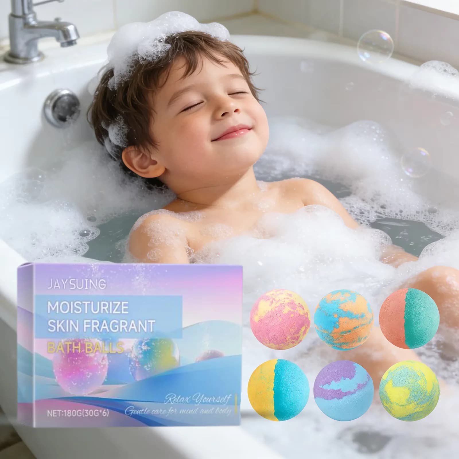 Aromatic Flavoury Bath Bomb with Long-Term Floral Perfume, Vegetal Base, for Skin Cleaning, Effervescent Shower Room