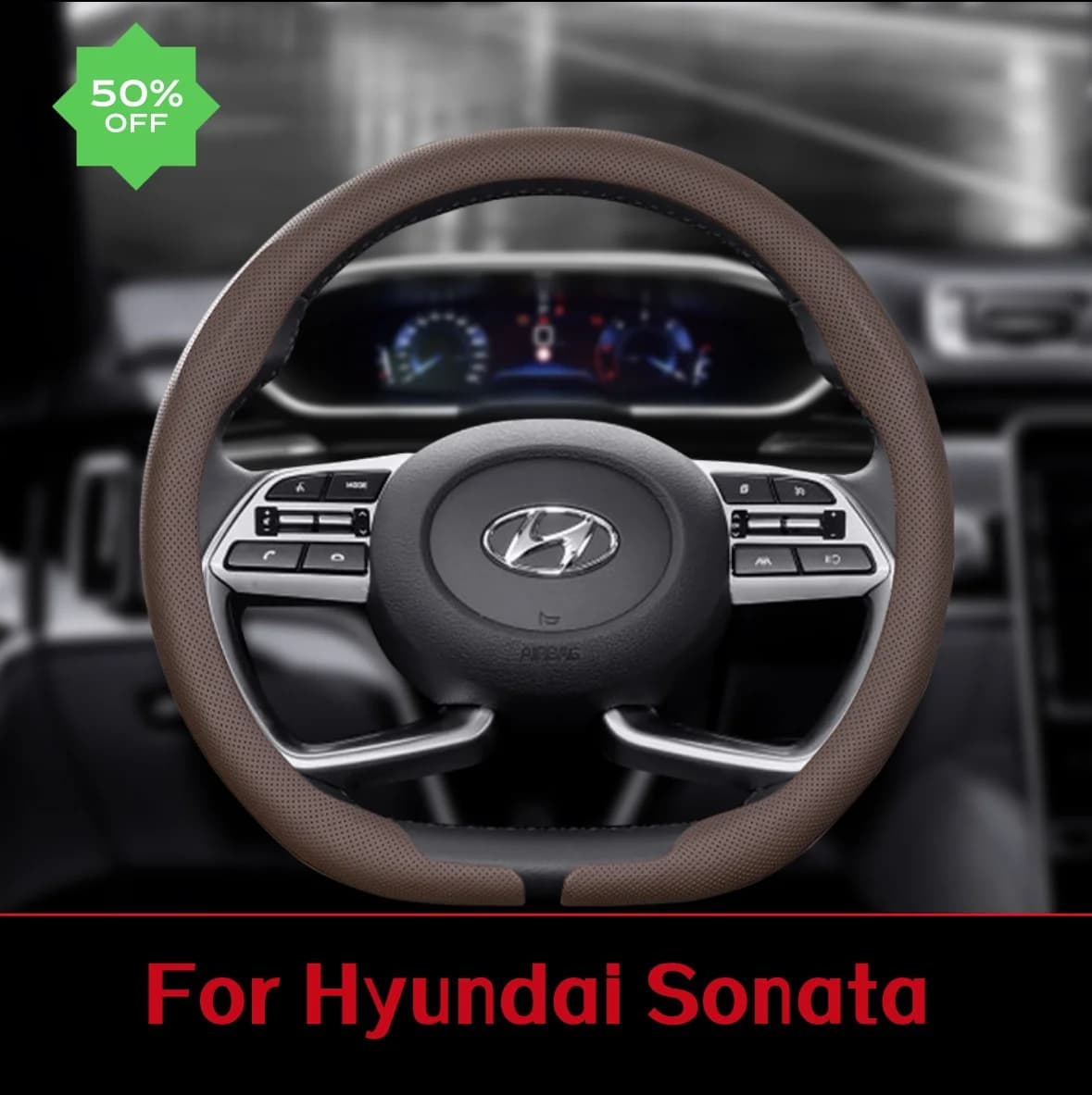 Coprivolante per auto per Hyundai Sonata 2013-2023 2024 8D Nappa Volante automatico ultra sottile in pelle Hyundai Sonata 2025