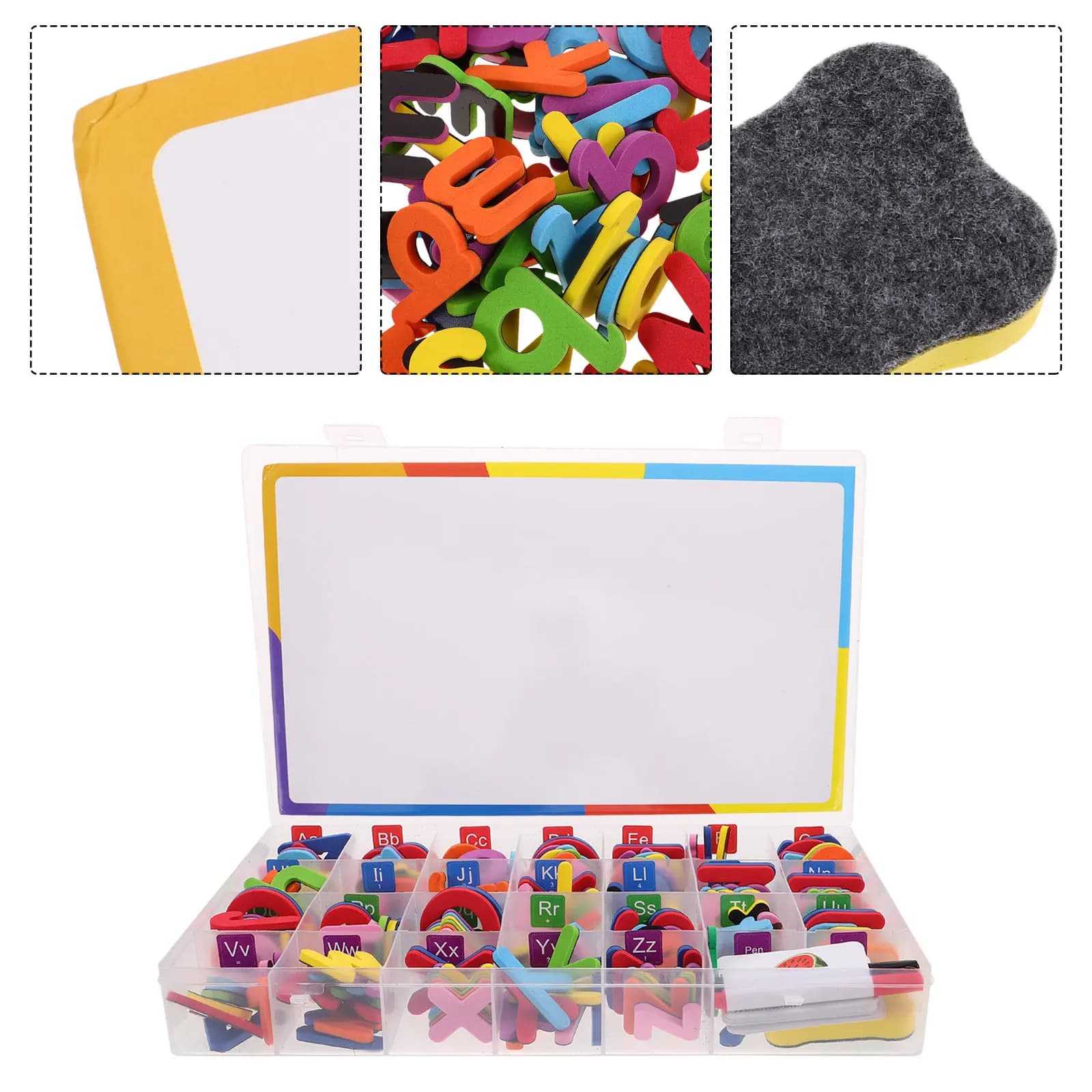 1 set Magnetic Letter Tiles Kids Educational Alphabet Stickers Preschool Learning Spanish English Phonics Spelling Practice Abc