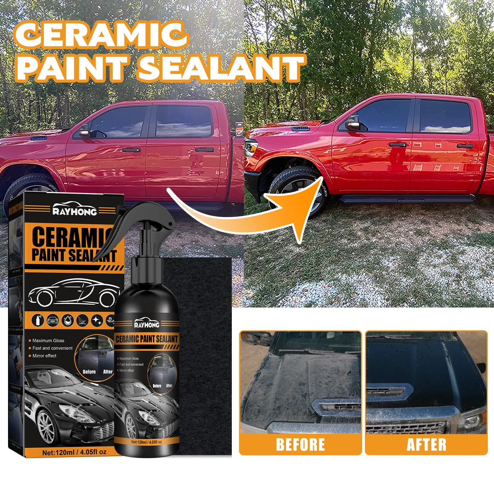 Rivestimento per auto Spray rivestimento per auto vernice fotopolimerizzante decontaminazione superficiale annerimento rivestimento schiarente ceretta 120ml