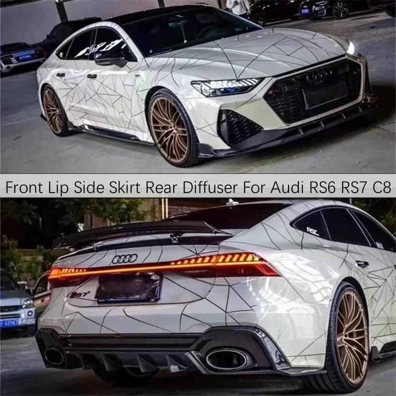 For Audi RS6 RS7 C8 2019-2025 Front lip Rear diffuser Side skirt Bumpers Inlet Air Kit body Spoiler Vera carbon fiber Splitter