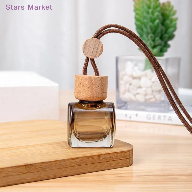 New 1Pcs Car Essential Oil Diffuser Fragrance Air Freshener Scent Perfume Bottle Ornament Small Round Cap Empty Bottle Pendant