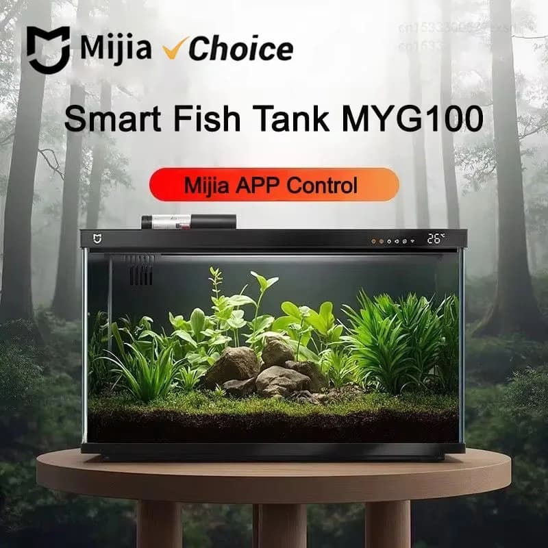 Acquario Intelligente Mijia MYG100 Compatibile con App Mijia, Alimentazione Remota Controllata da Smartphone, Sistema di Illuminazione Intelligente