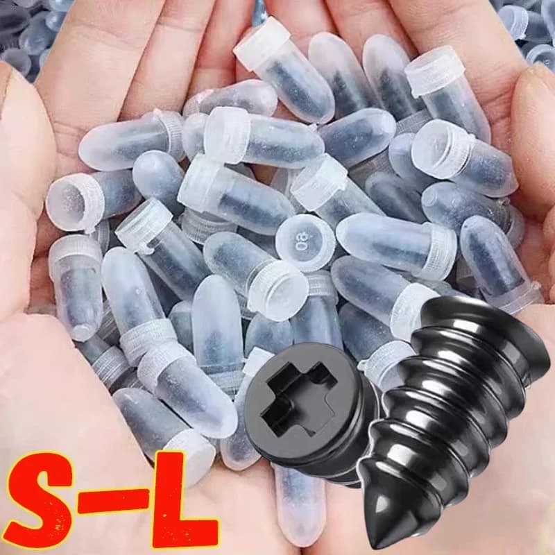 10/100 Pezzi Chiodi per Riparazione Pneumatici Auto e Moto, Chiodi Universali in Gomma e Metallo per Riparazione Forature di Camion, Scooter e Biciclette