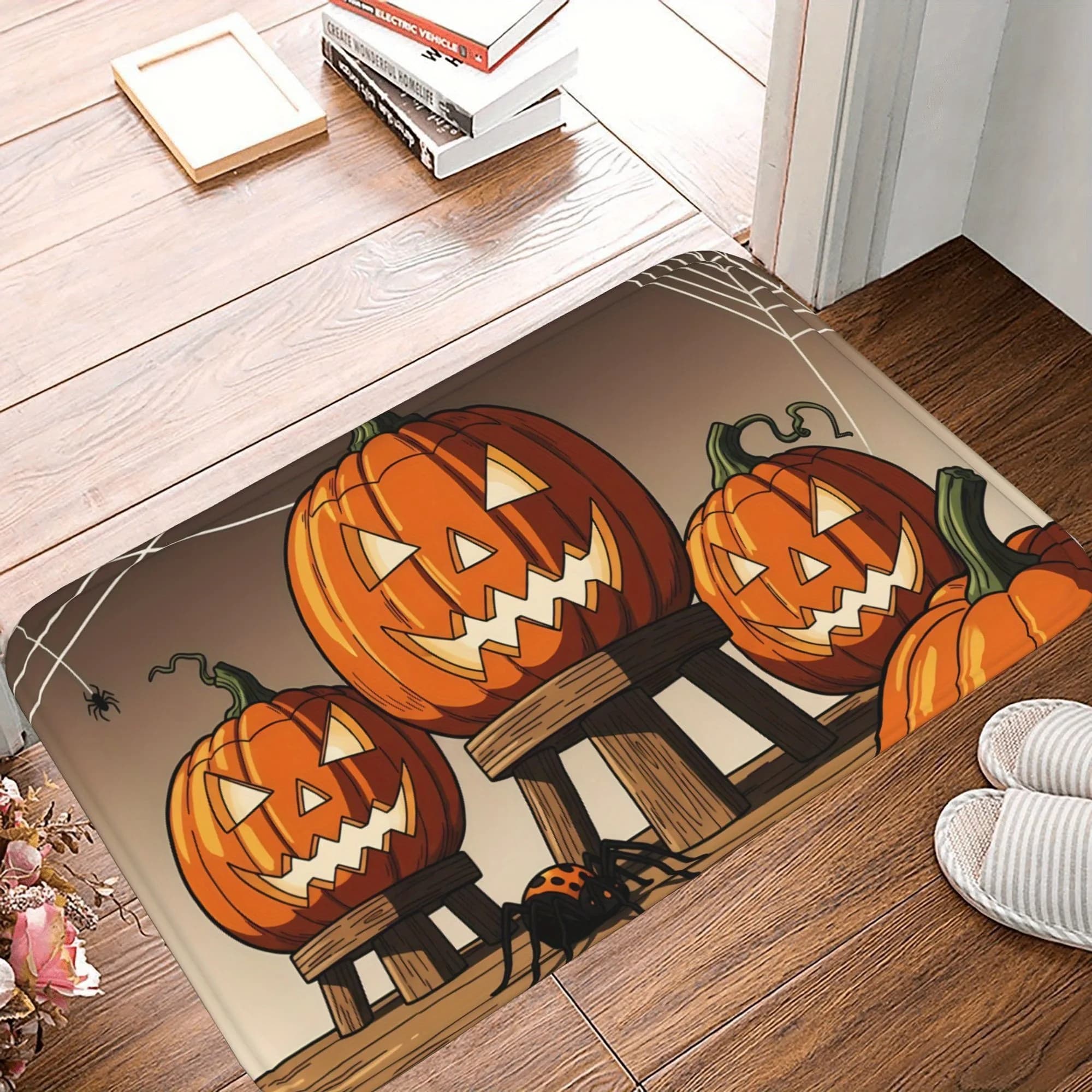 1PC Zucca di Halloween Tappeto da cucina Tappetino antiscivolo Tappetino da bagno design pop Tappetino da bagno Tappeto per la casa Lavandino Lavanderia Decor