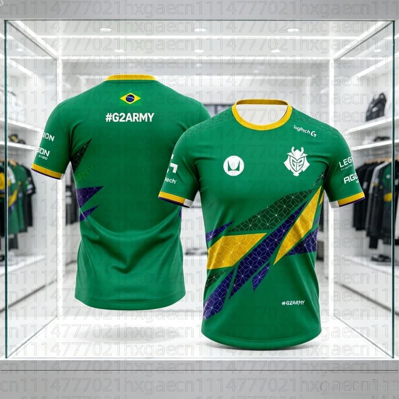 Maglia Estiva G2 ESports CS GO per Squadre di Gioco, Uniforme Nazionale Sportiva, T-shirt Traspirante ad Asciugatura Rapida per Uomo, Famiglia e Bambini