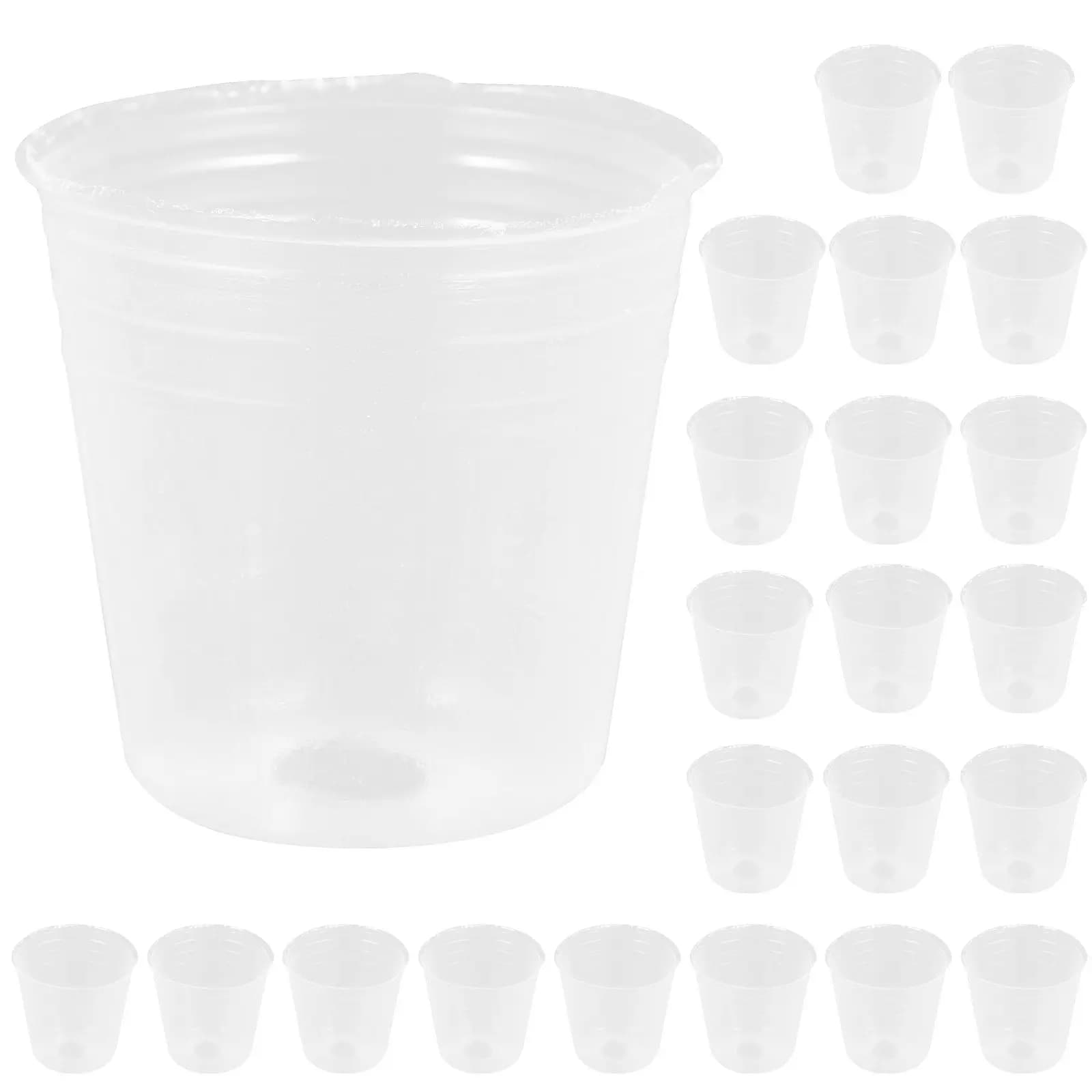 50 Pezzi Vasi in Plastica Trasparente per Piante, Contenitori per Semina, Piccoli Vasi per Fiori, Piante Succulente, Giardino Domestico