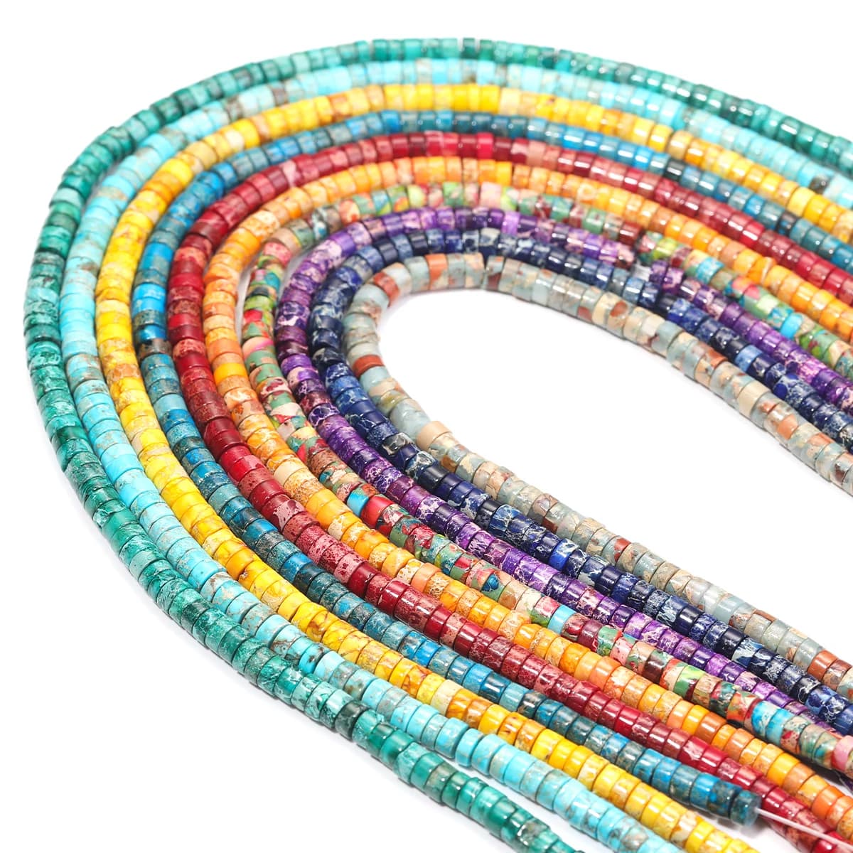 Natural Imperial Turquoise Flat Round Loose Spacer Beads for Jewelry Making DIY Bracelet Necklace Couple Gift Turquesa Imperial