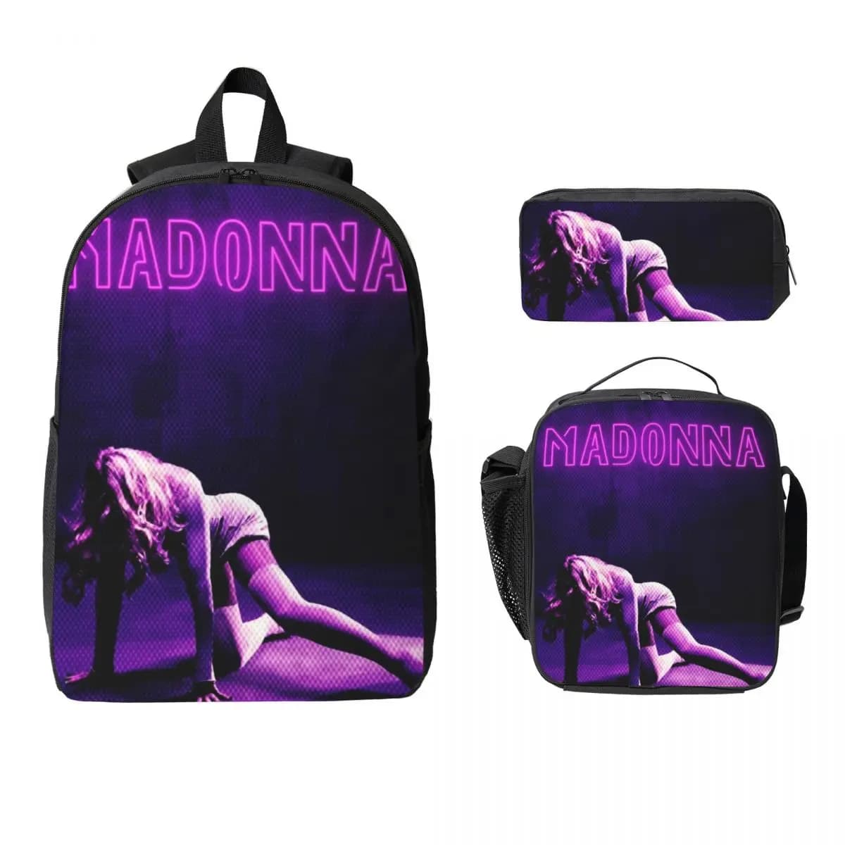 Madonnas Confessions II 2026 Kids Backpack Lunch Box Pencil Boxes for Boys Girls Backpacks Lightweight School bag Bookbag Set
