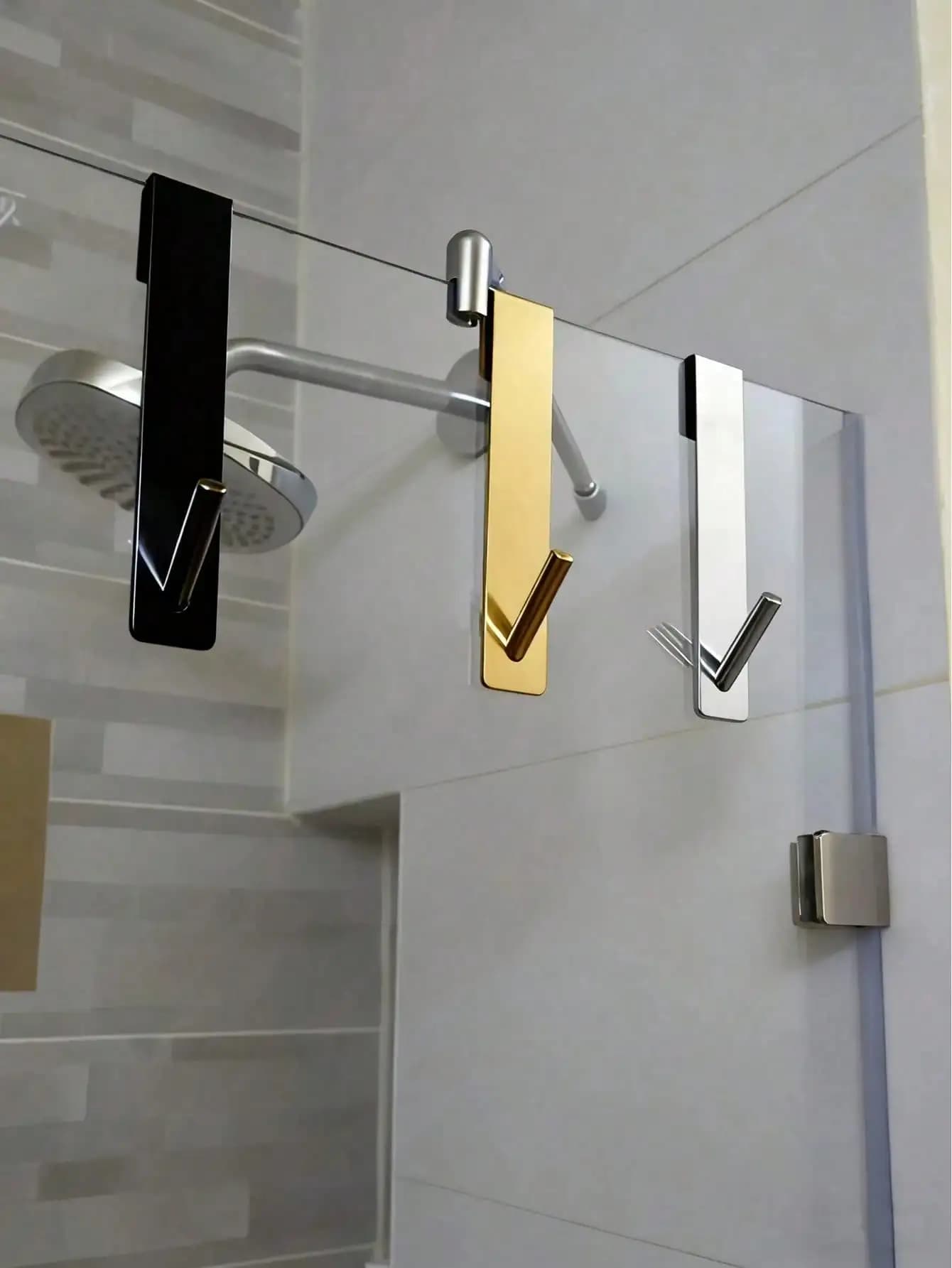 3/2/1 pezzi Gancio appendiabiti a S in acciaio inossidabile, adatto per porte in vetro, ganci appendiabiti da bagno, appendiabiti da parete, ganci appendiabiti, ganci per porta, ganci per appendere vestiti, ganci per chiavi, ganci autoadesivi, organizer per bagno, ganci per armadio, ganci per appendere oggetti.
