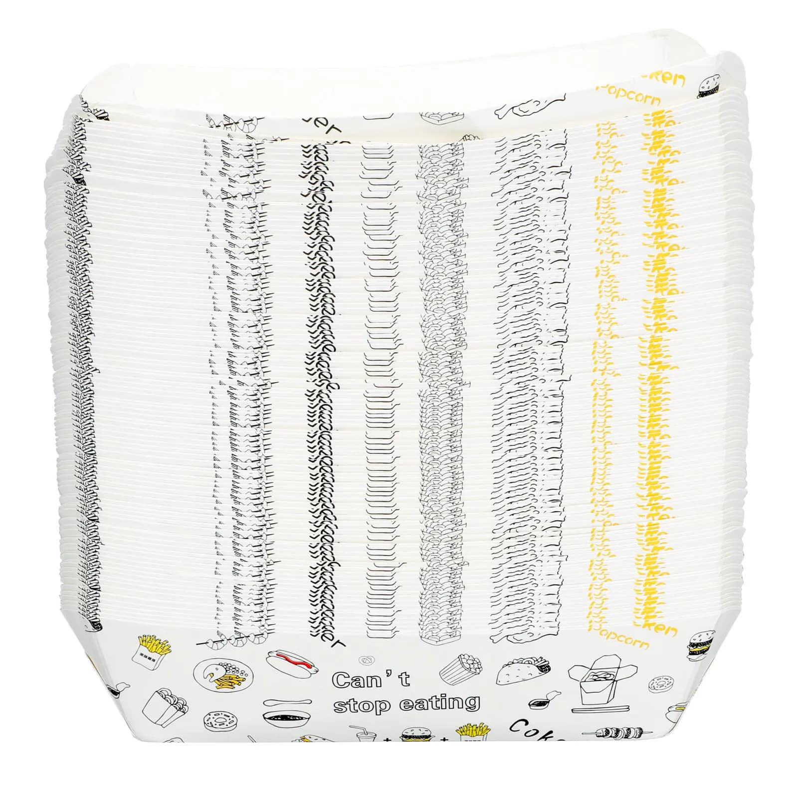 100 Pezzi Contenitori Monouso in Carta Anti-perdita per Alimenti, Snack, Patatine Fritte, Pollo Fritto, Popcorn, Patatine, Resistenti all'Olio, per Feste