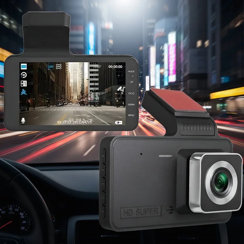 Dash Cam with Camera Front and Back, Video Recorder, Ciclica Recording, Night Vision, Sensor G, 1080P, 4 Inch Screen