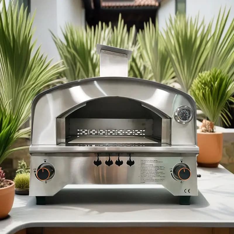 Forno a gas da esterno con pietra rotante automatica - Forni portatili per pizza a propano da 14 pollici per esterno