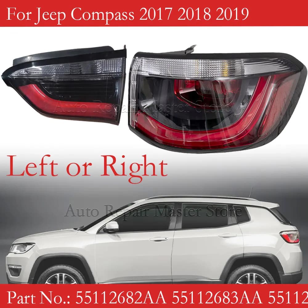 Auto Fanale posteriore Fanale posteriore Indicatore di direzione Lampada di coda posteriore per Jeep Compass 2017 2018 2019 55112682AA 55112683AA 55112684AA 55112685AA