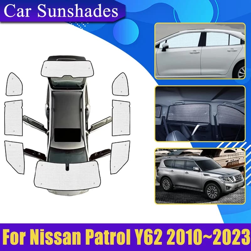 Copertura completa Parasole Per Nissan Patrol Y62 2010 2011 ~ 2023 Infiniti QX56 QX80 Parasole Auto isolamento termico Anti-UV Accessori