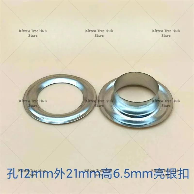 Wholesale 12mm Electroplated Bright Silver Stainless Steel Eyelets, Grommets for Curtains, Fabrics, Clothing and Leather Crafts