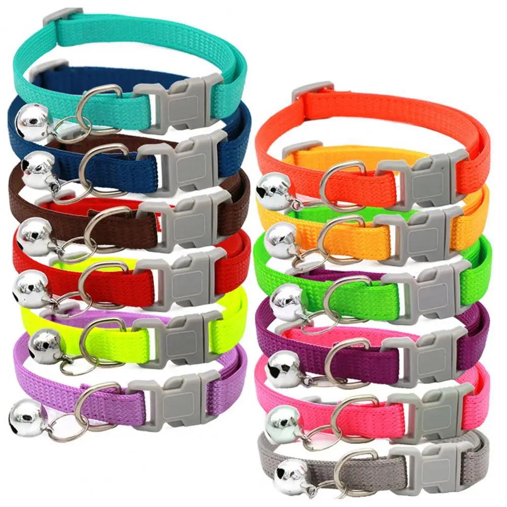 Collare per animali domestici con campana di sicurezza fibbia regolabile collare per cuccioli collana collari per gatti collare per animali domestici in Nylon collari per cuccioli di corda di trazione per animali domestici