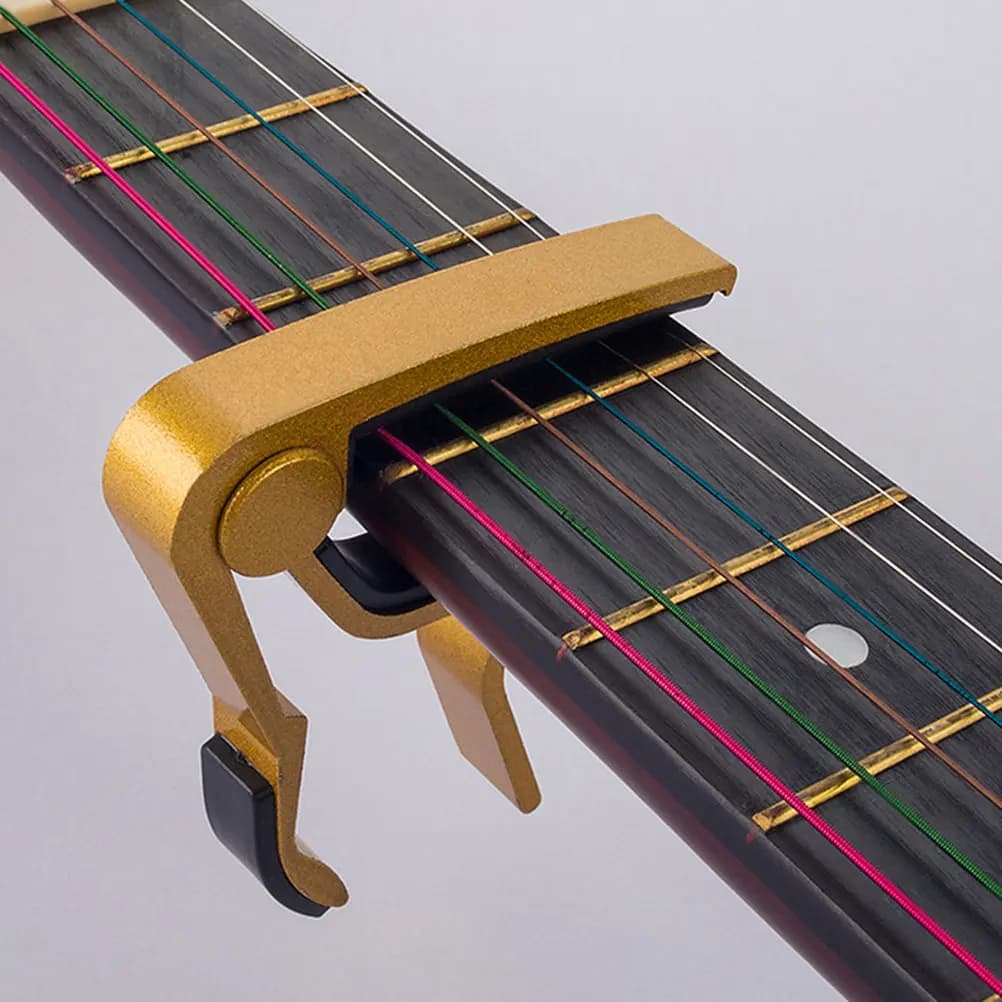 Set di 5 Capo per Chitarra in Lega di Alluminio, Clip Professionale per Modificare il Tono di Chitarra Acustica, Folk, Classica, Ukulele, Violino e Banjo