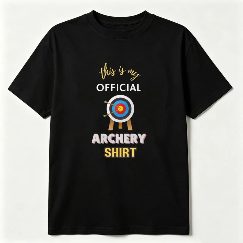 Unisex Cotton T Shirt This Is My Official Archery Shirt Target Bow Arrow Cartoon Print Archer Hobby Sports Lover Summer Casual