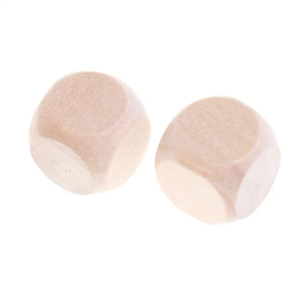 Set di Dadi D6 in Legno Grezzo, Confezione da 100 Pezzi, Cubi a Sei Facce per Vassoio Porta Dadi e Serate di Giochi di Ruolo