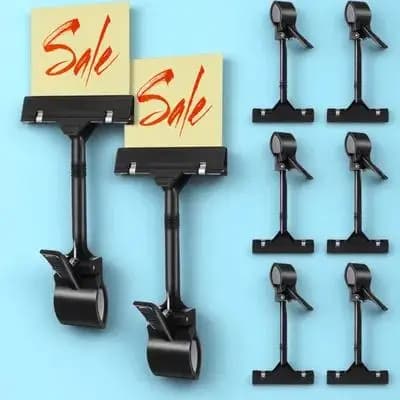 10 Pezzi Clip per Etichette in Plastica, Porta Prezzi Regolabili, Clip per Esposizione Commerciale per Promozioni Pubblicitarie e Vendita al Dettaglio