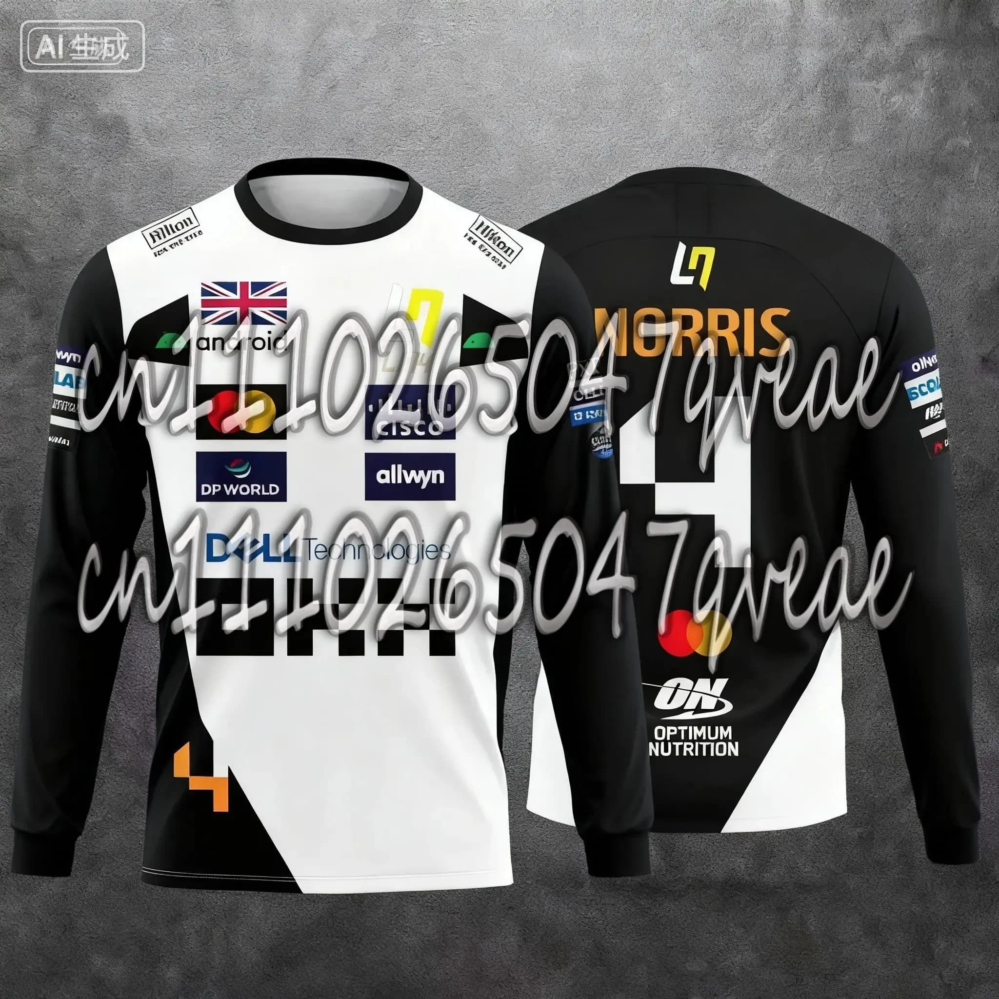 Maglietta a Maniche Lunghe Lando Norris NO.4 2026 Nuovo Stile Racing, Tuta da Corsa per Sport Estremi, Abbigliamento Sportivo Traspirante a Maniche Lunghe