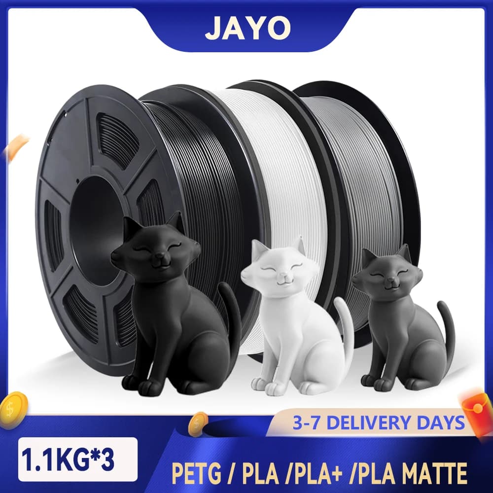 JAYO 3D PETG / PLA / PLA plus/ PLA Filamento opaco per stampante 1.75mm Intervallo di stampa 3D Filamento per stampante 3D PETG veloce ad alto flusso per 3D