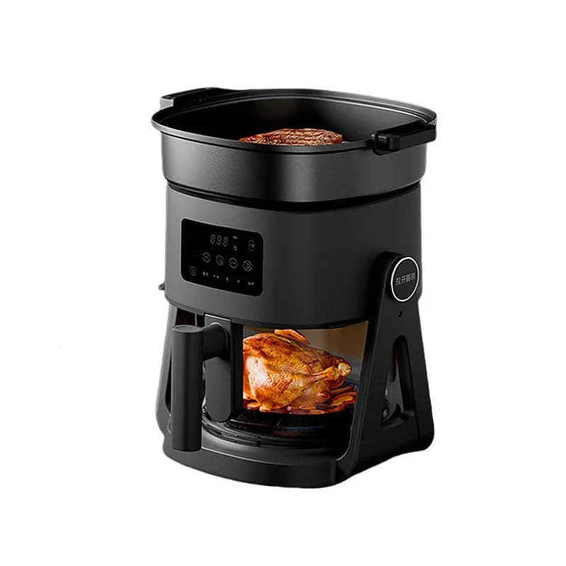 Air Fryer Home Automatic Flippable Frying Integrated 5.5L Visual Glass Electric Fryer