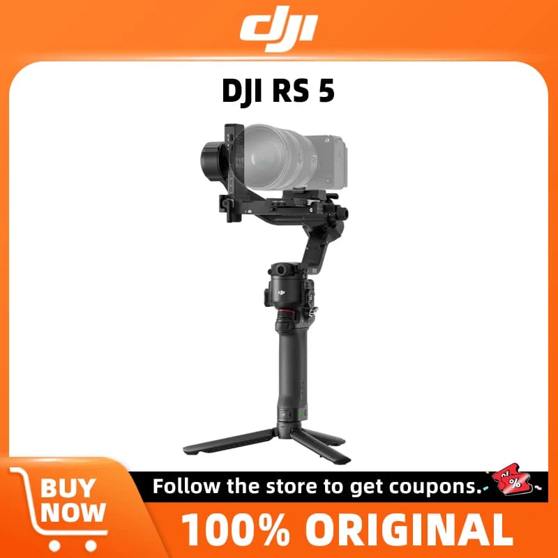DJI RS 5 1-Hour Full Charge,15% Extended Runtime Enhanced Intelligent Tracking and Composition 2nd-Gen Automated Axis Locks