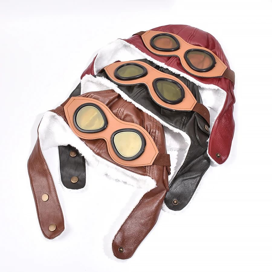 Accessori per costumi da aviatore per bambini Cappello da pilota da aviatore con occhiali Sciarpa Guanti per costume cosplay di compleanno per il giorno della carriera di Halloween