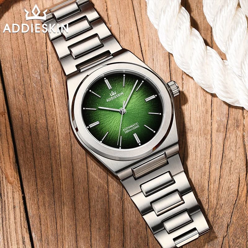 ADDIESDIVE Orologio meccanico di marca K001 Zaffiro Miyota 9015 Orologio automatico BGW9 Luminoso impermeabile sfumato Orologi da uomo