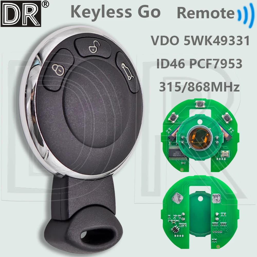 DR ID46 Chip 315/868MHz Keyless Go Chiave A Distanza Auto VDO 5WK49331 Per BMW MINI Cooper R56 R57 R60 R61Cabrio Clubman Countryman