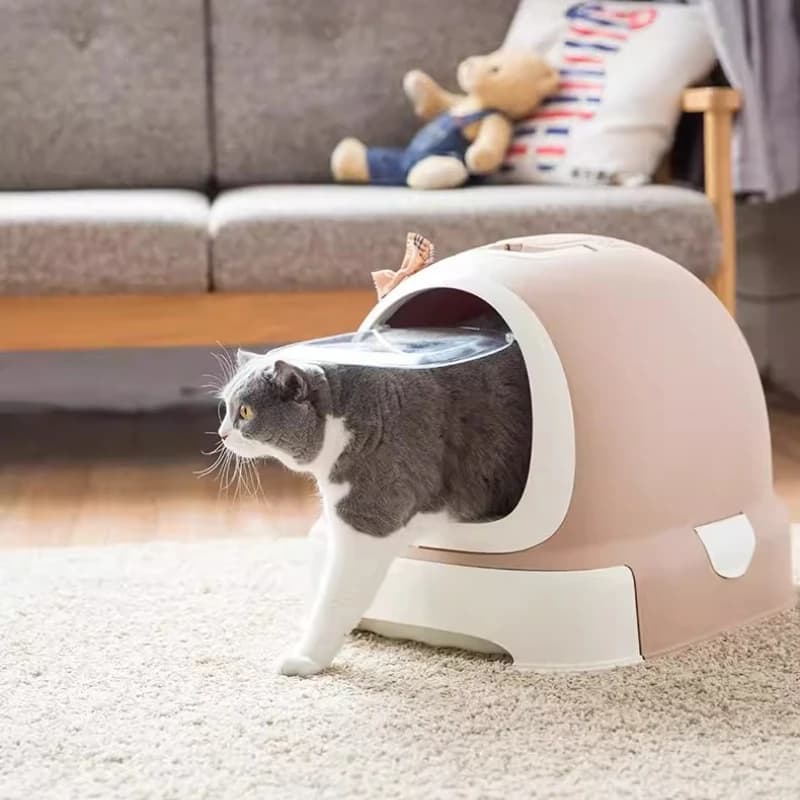 Lettiera per gatti in plastica chiusa a forma di castello, autopulente, con accessori, Areneros Para Gatos, Articoli per la casa
