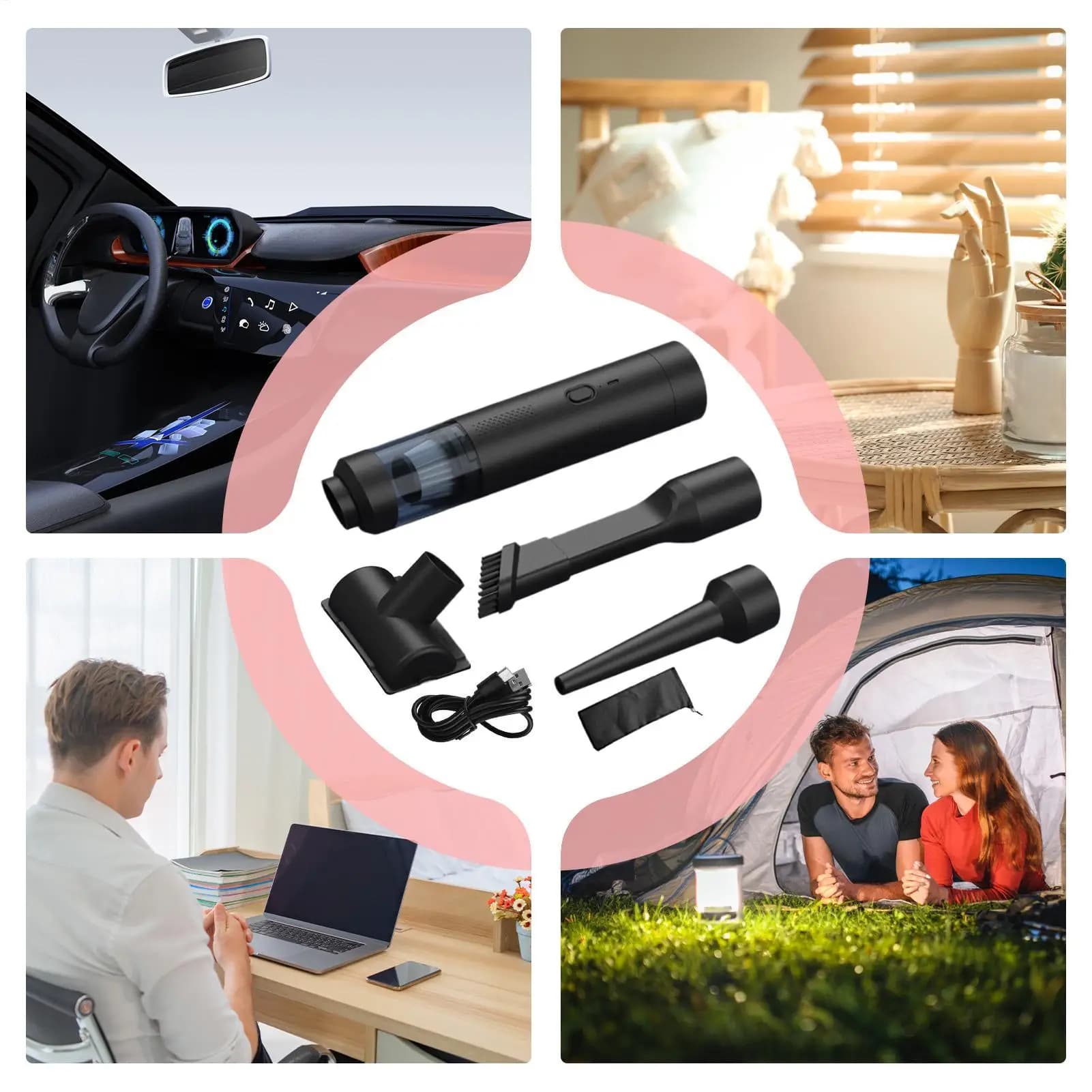 Aspirapolvere per auto 19000Pa Cordless Aspirapolvere 4 in 1 Potente aspirapolvere per auto Ufficio Camion Pet Polvere Pavimento Tappeto Pulizia dei capelli