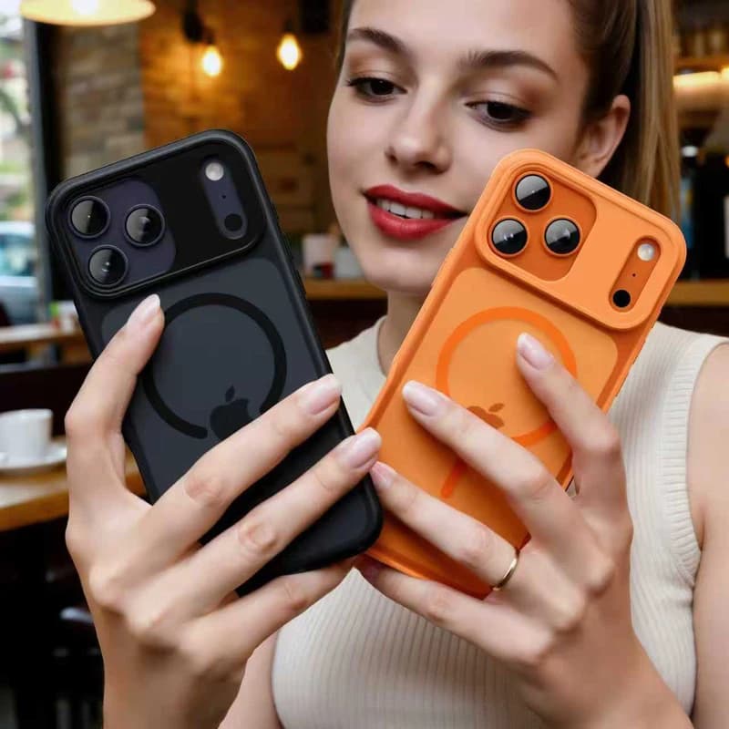 Custodia per iPhone 17 Pro Max 17 Air, rigida satinata in PC+TPU, anti-impronta, effetto pelle, traslucida opaca per iPhone 17