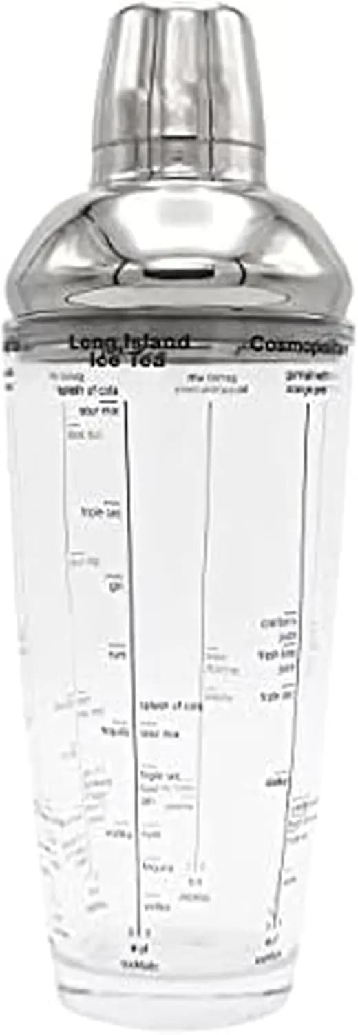 Shaker per Cocktail in Vetro da 24oz, Include Sei Ricette