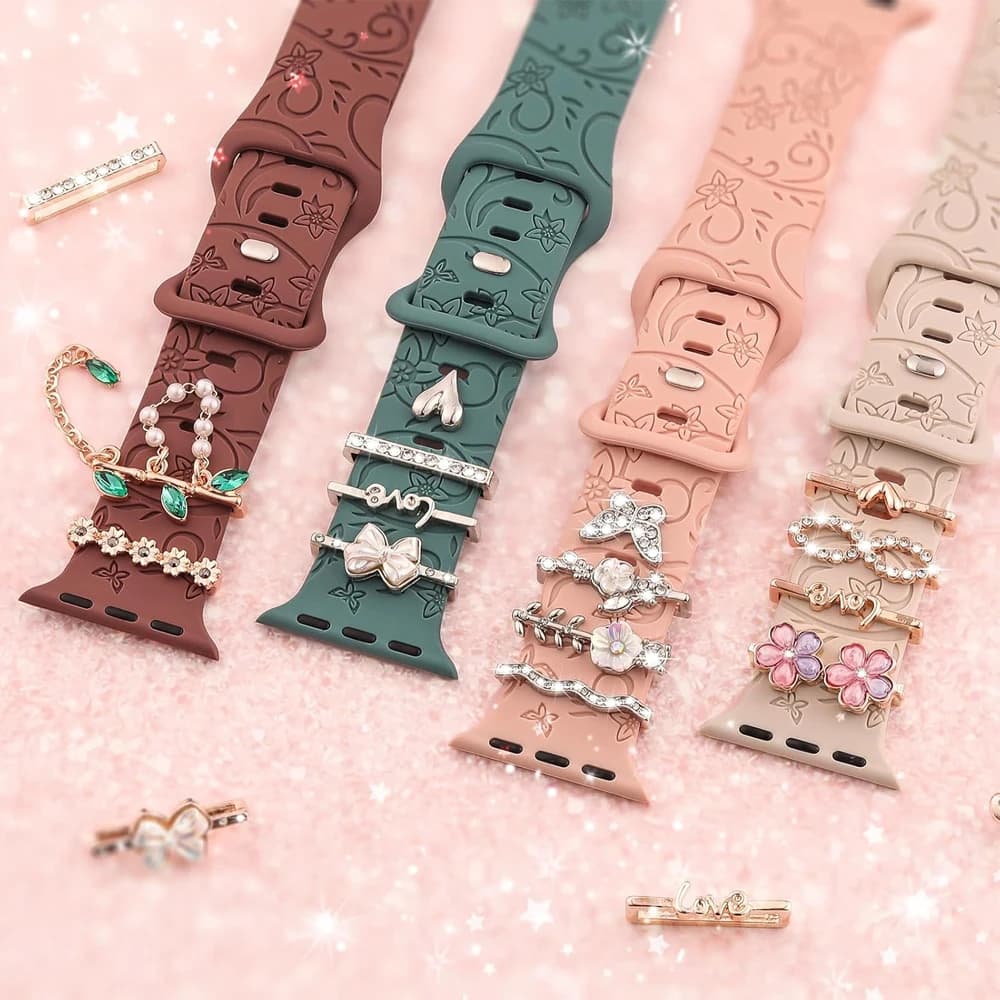 Ciondoli per cinturino Apple Watch Serie 9 8 7 6 5 4 SE 38 42 49 41 45 44 mm Accessori Anello decorativo Cinturino per orologio Galaxy 20mm 22mm