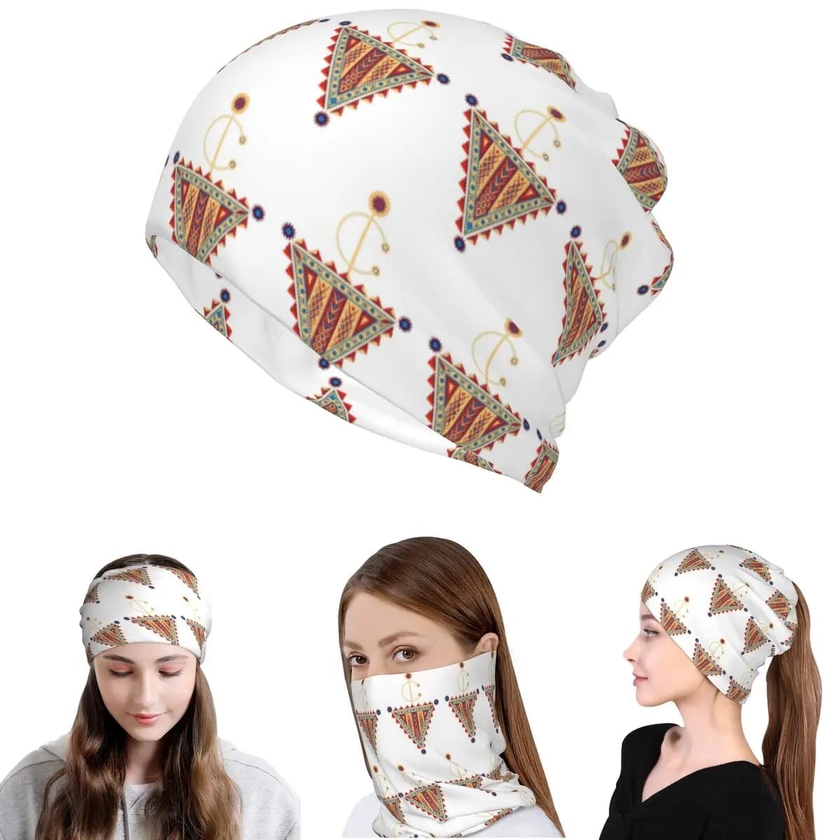 Amazigh Tazerzit Emblema dei Berberi Marocchini Bandana Scaldacollo Maschera Sciarpa Fascia per la testa Berretto Cappello Unisex Adulto Lavabile