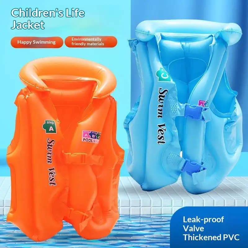 Giubbotto di salvataggio gonfiabile per bambini, giubbotto di galleggiamento portatile regolabile, ausilio di sicurezza confortevole per le avventure acquatiche in piscina e in vacanza