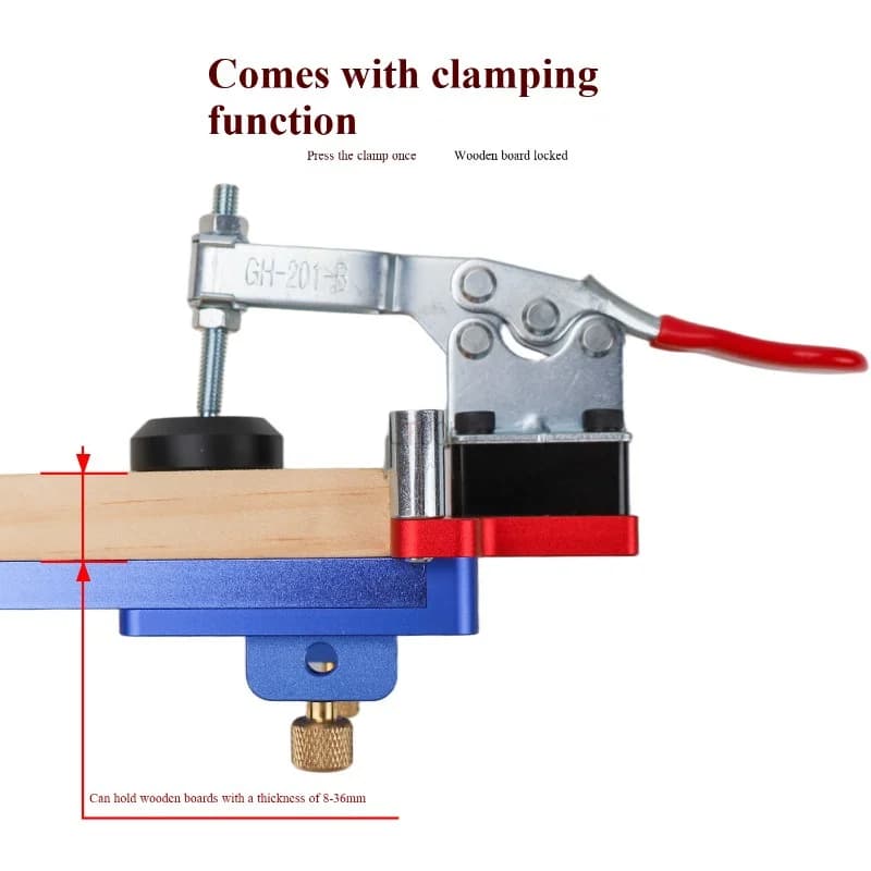 Punching Installation Jig for Drawer Slide Rail - Adjustable Woodworking Cabinet Hidden Rail Drilling Locator with Extension Rod