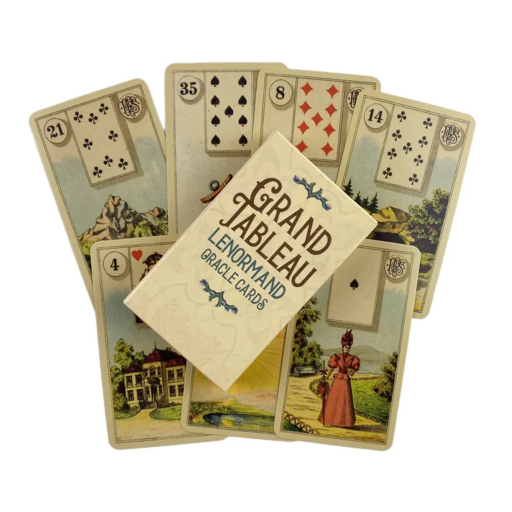 Grand Tableau Lenormand Oracle Cards Gioco Fortune-telling Divination Visions Edition Messaggi Board Deck con guida carta