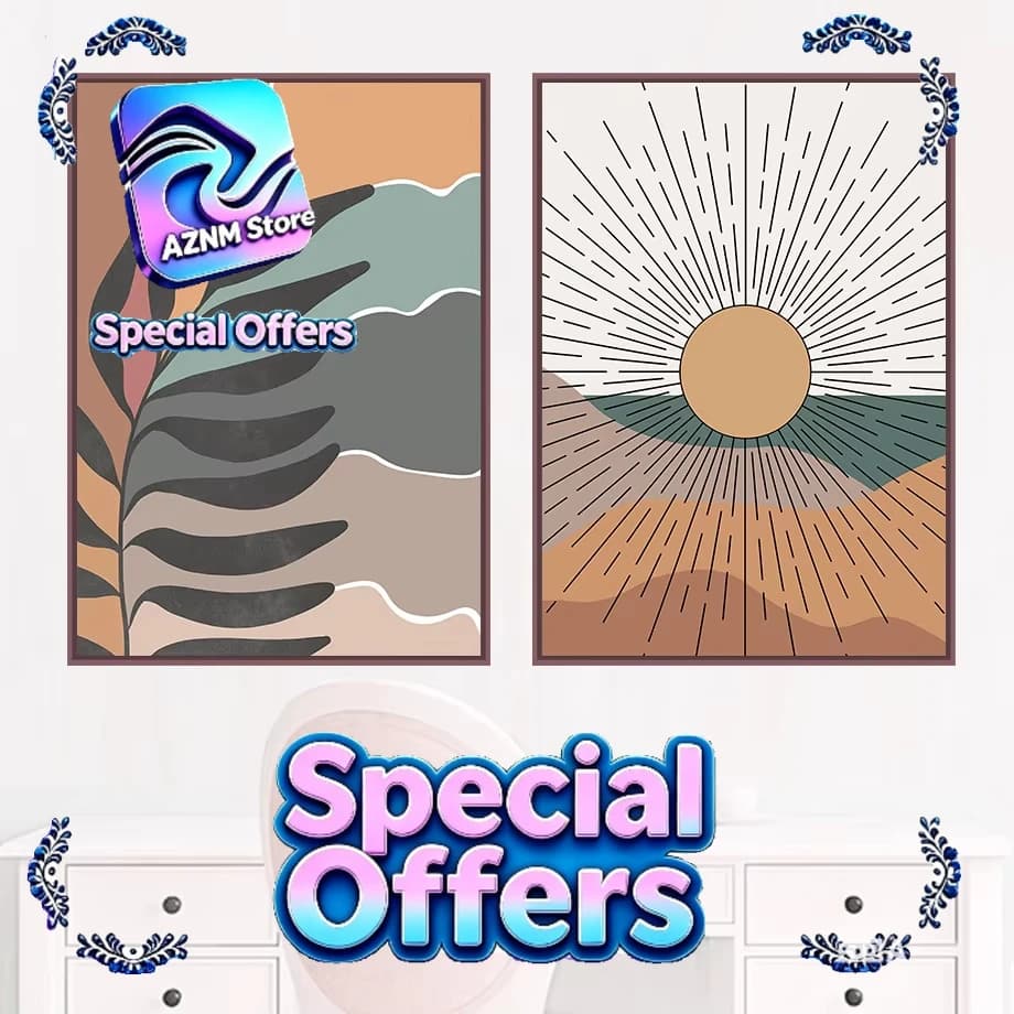 Sun Leaves Rainbow Abstract Geometry Boho Nordic Wall Art Painting Gallery Posters And Prints Wall Picture For Living Room De
