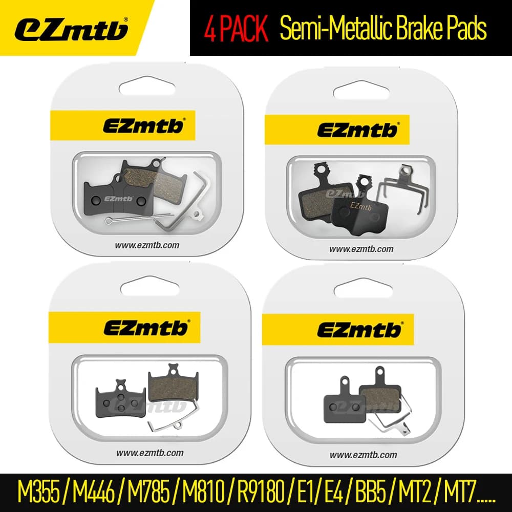 4 PACK EZMTB Pastiglie Freno A Disco Semi Metallliche Per Bicicletta per SHIMANO M355 M596 M785 M810 R9170 SRAM MAGURA AVID HOPE Pastiglie Freno In Resina