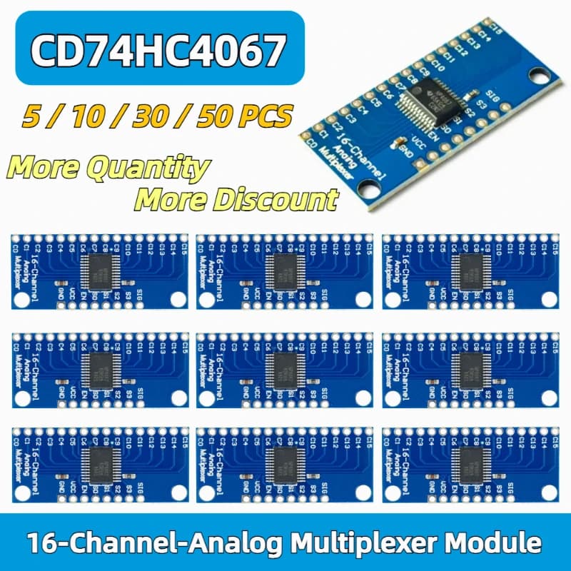 XCW CD74HC4067 Modulo Multiplexer Analogico Digitale a 16 Canali 2-6V per Arduino 1-50 Pezzi