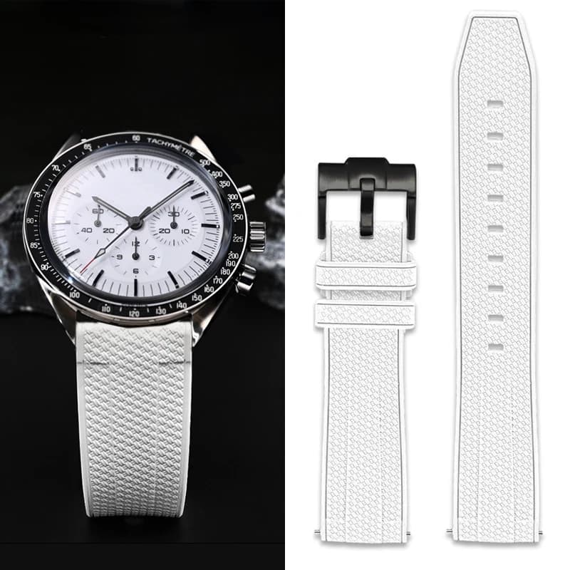 Cinturino in silicone liquido per Omega Speedmaster fibbia in acciaio inossidabile sgancio rapido uomo donna universale sostituire cinturino 20/22mm