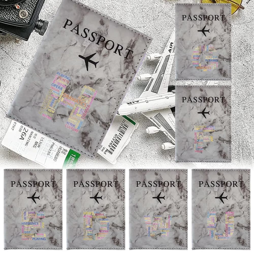 Custodia per Passaporto e Biglietti Aerei, Porta Passaporto alla Moda Serie Testo, Accessori da Viaggio Multifunzione Essenziali