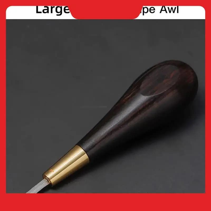 Kit punteruolo per cucito artigianale in pelle Strumenti per cucire fatti a mano Cucitrice fai-da-te Manico in legno nero conico
