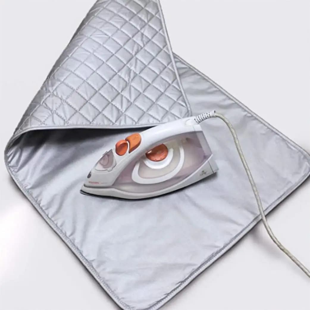 Tappetino da Stiro Portatile da Viaggio, Resistente al Calore, in Cotone, per Uso Domestico, Anti-Scottatura, con Supporto per Ferro da Stiro