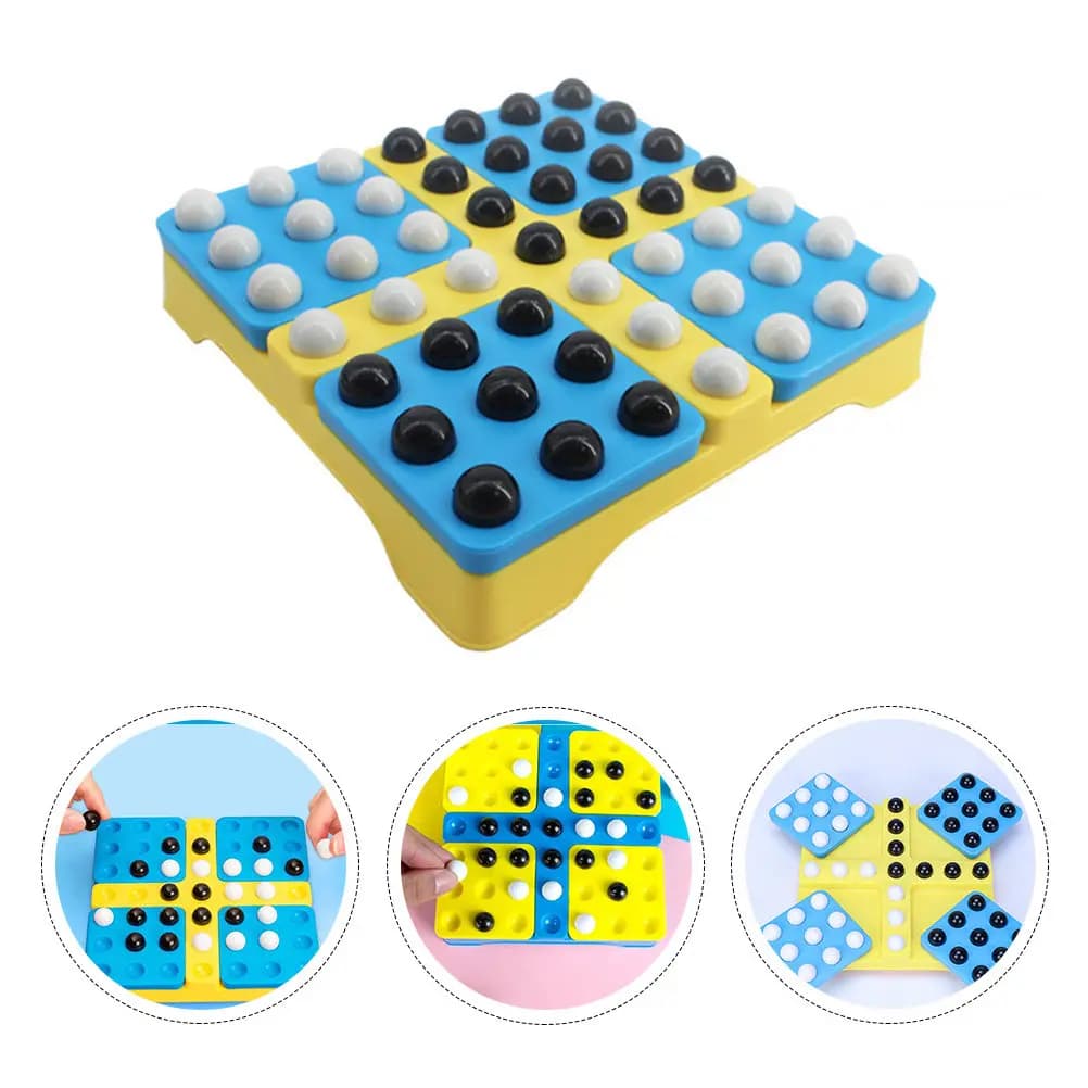 Scacchiera Five-in-A-Row dai Colori Vivaci con Design Rotante, Set di Gioco Educativo Portatile per Allenamento del Pensiero Logico e della Saggezza